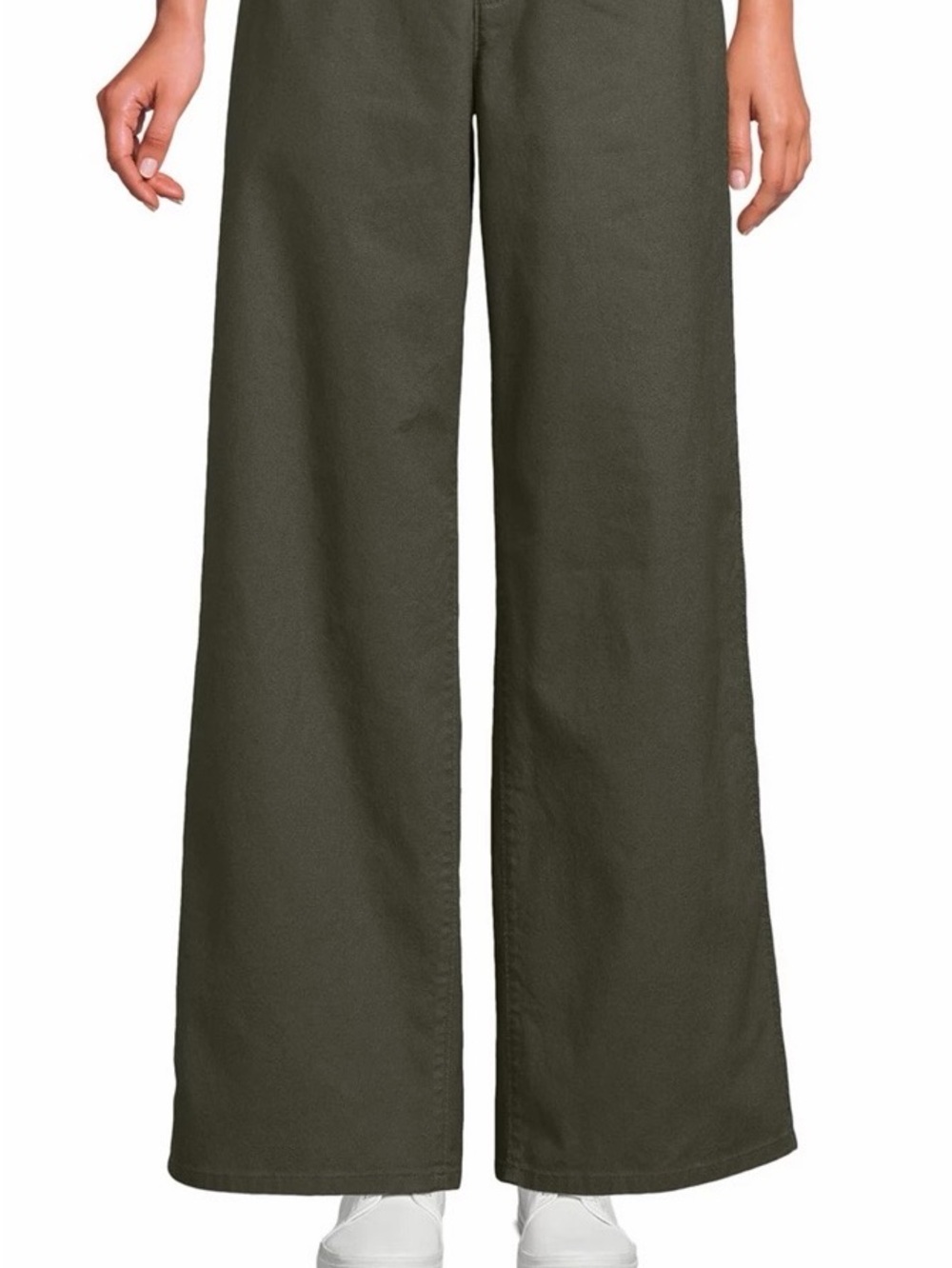 LANDS’END- PLUS SIZE 
Wide Leg High-Rise Stretch Canvas Pants Black